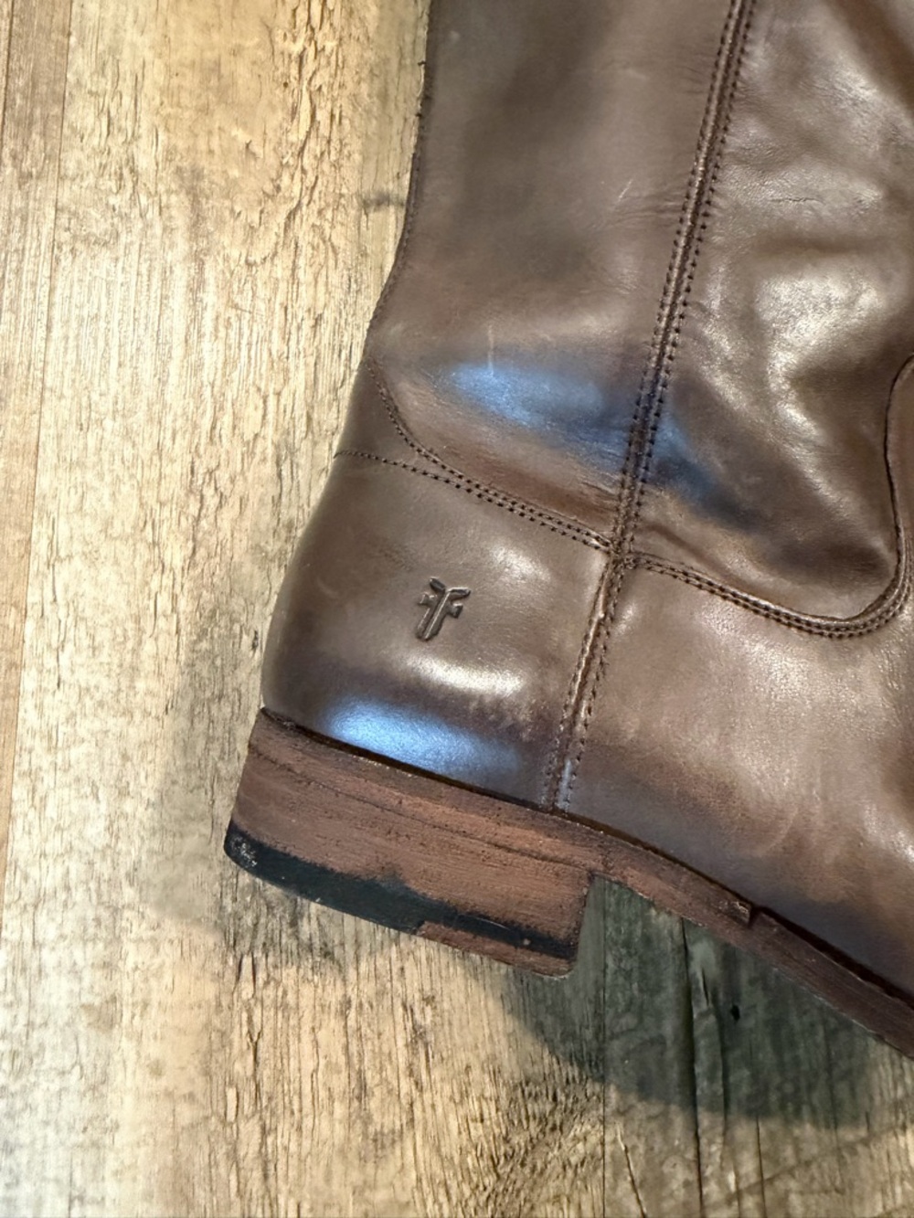 Frye Melissa Button 2 Tall Leather Riding Boot Grey 8.5 - Picture 4 of 13